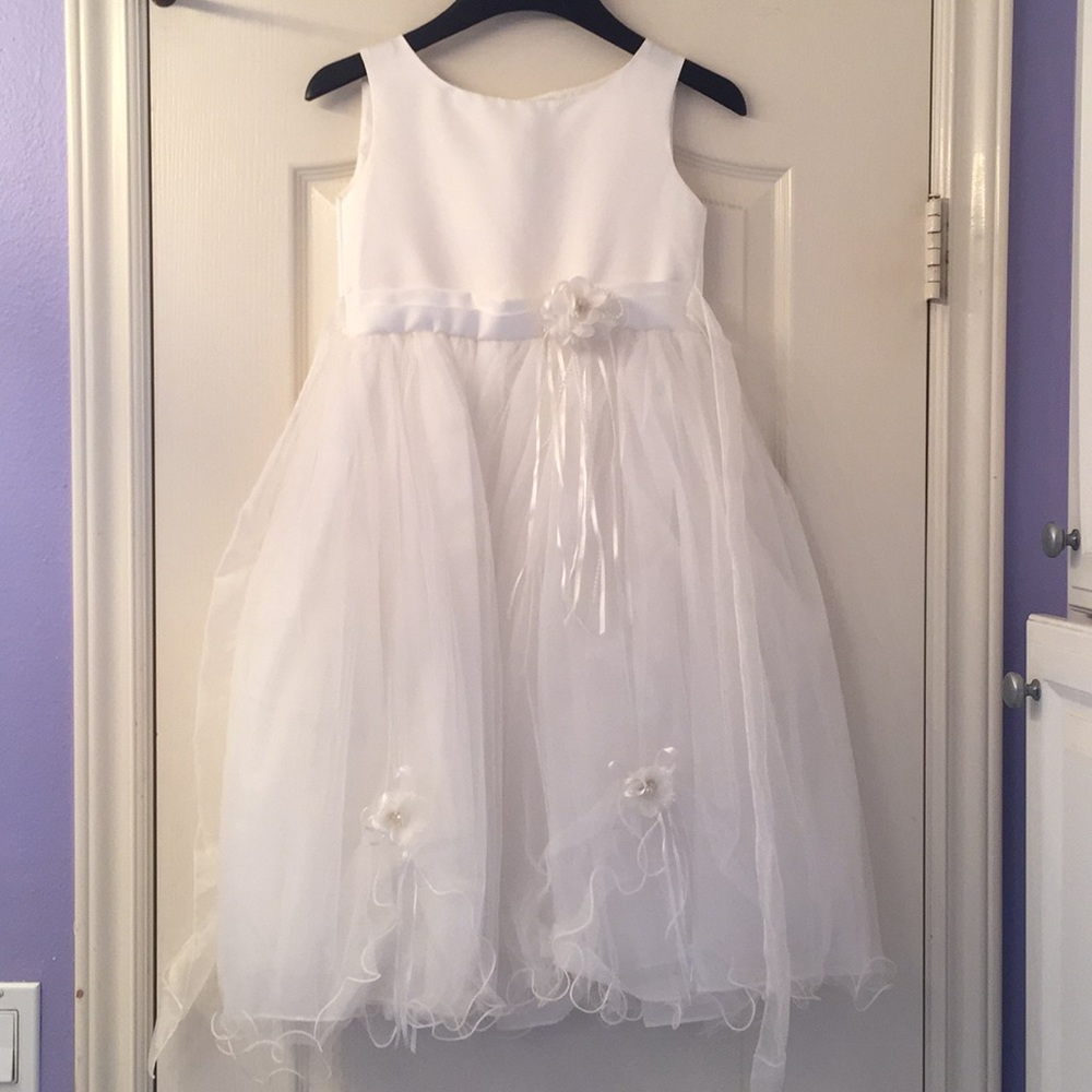 NEW La Sun SNG Girls White Formal Dress